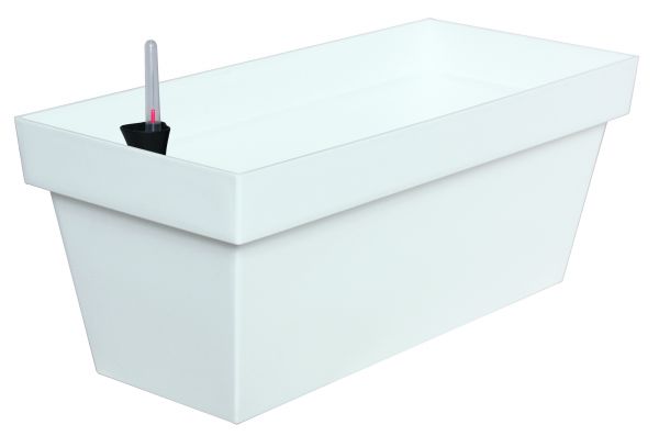 Cube Case, Blumenkasten mit Bewässerungssystem, 39 cm lang, weiß
