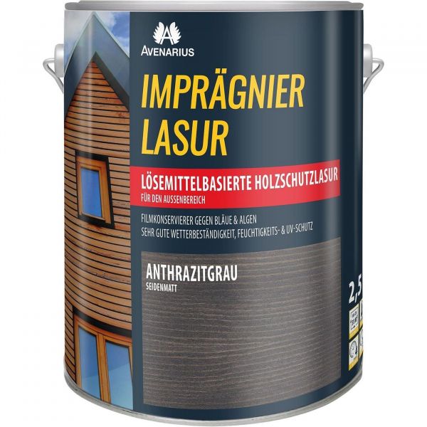 Avenarius Imprägnierlasur anthrazitgrau 2,5 ltr., 1 Stck.