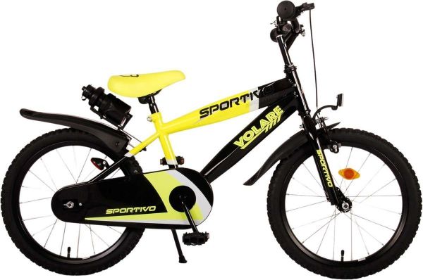 Volare Sportivo Kinderfahrrad - 18 Zoll - Neongelb Schwarz